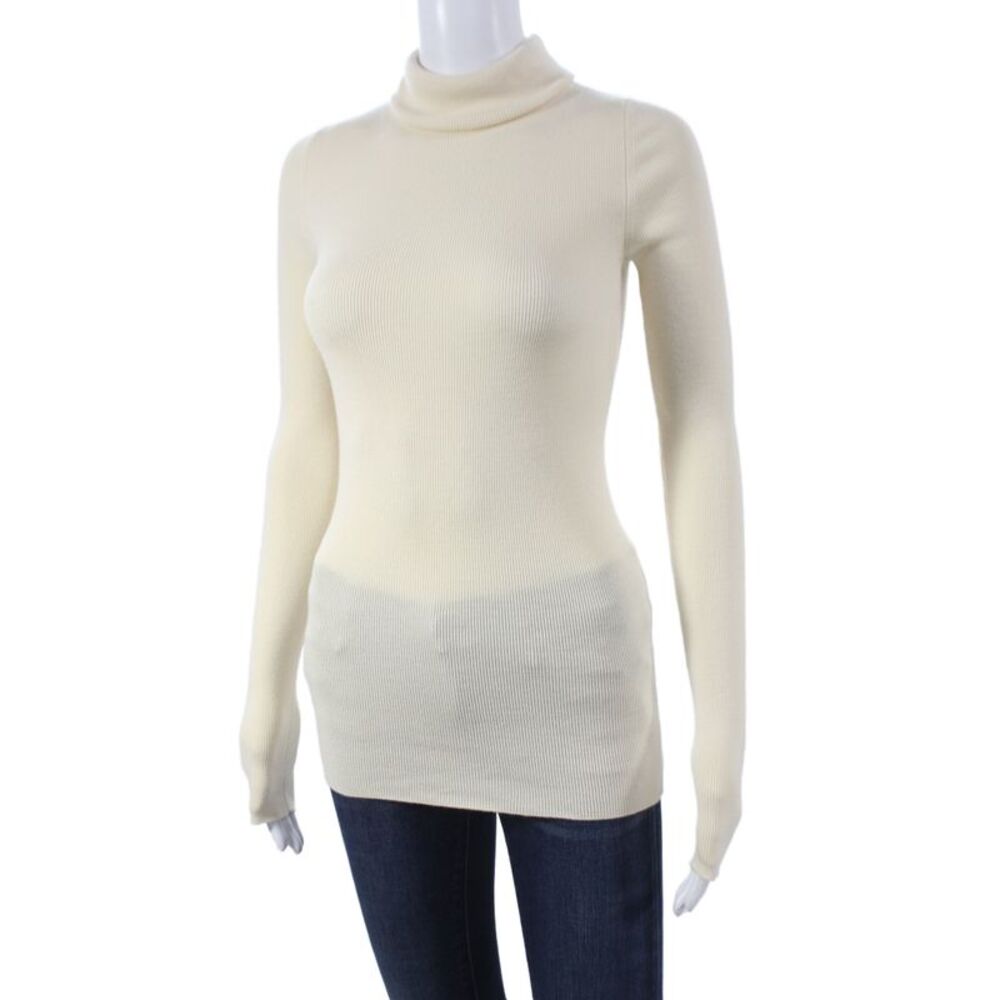 Gucci Women Turtleneck Pullover Sweater Ivory 100% Wool Long Sleeve Size S - Picture 3 of 11
